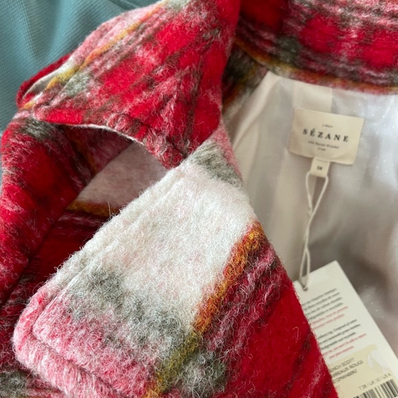 Sezane Scott plaid tartan coat - Picture 7 of 8